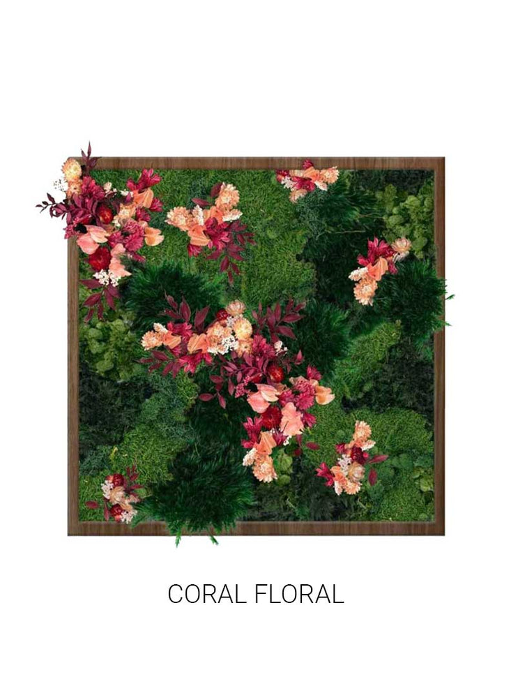 
                  
                    Coral Floral | Square Moss Art
                  
                