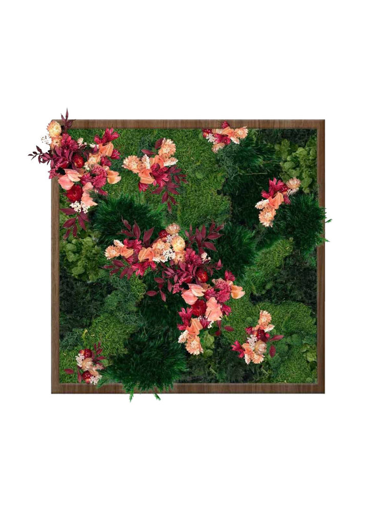 Coral Floral | Square Moss Art